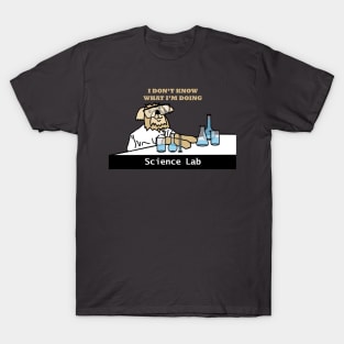 Science Lab and Clueless Dog Scientist Wearing Safety Glasses T-Shirt